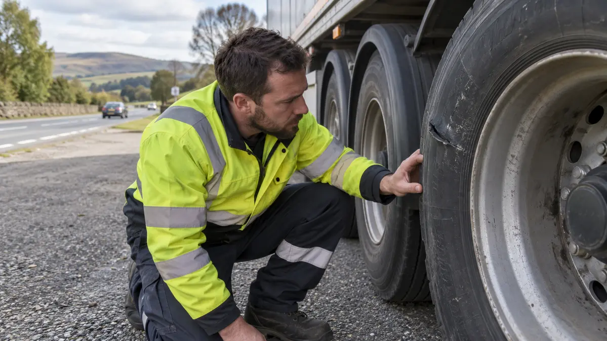 Trailer tyre damage check